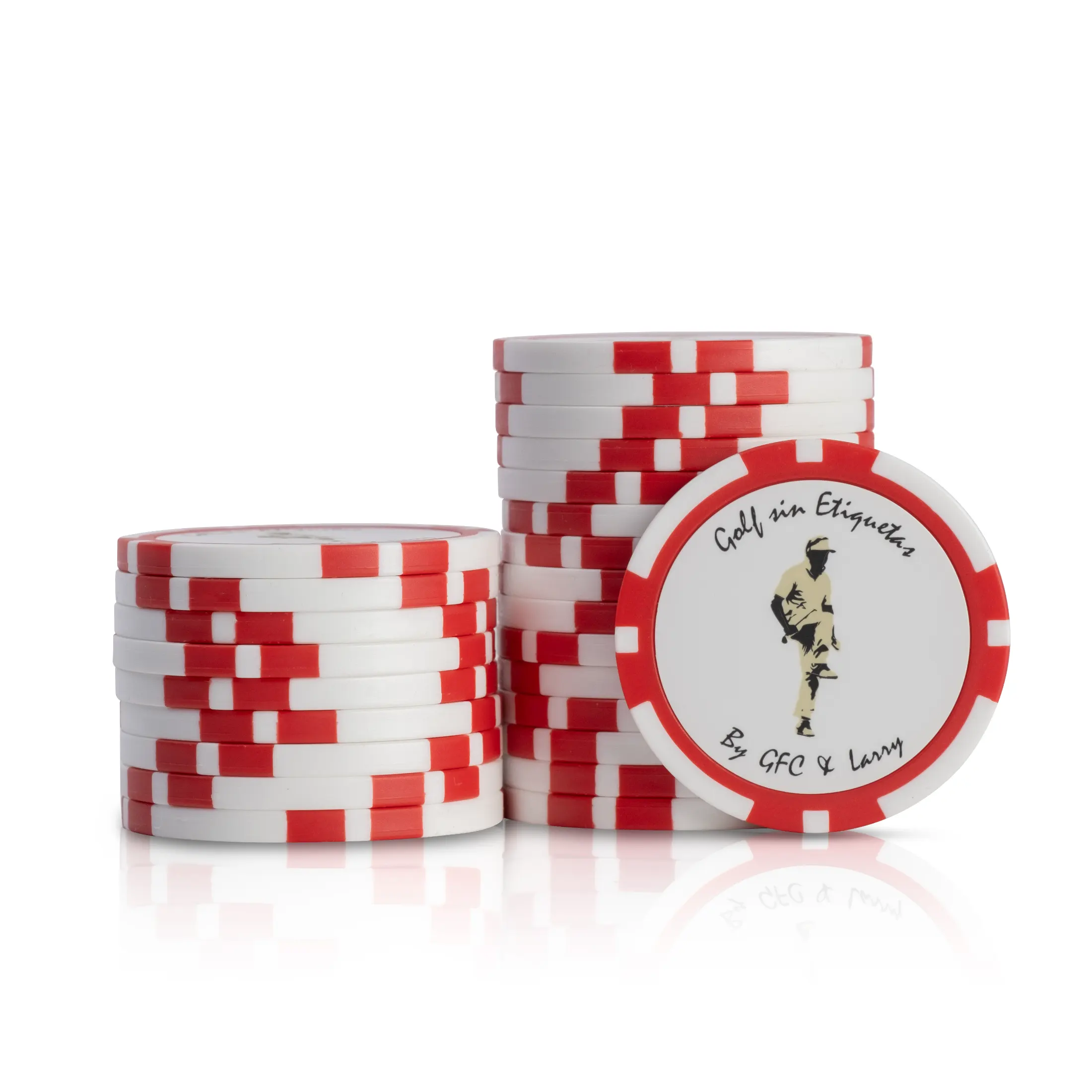 Marcador GSE Poker Chip PRG - Red & White - Imagen 2